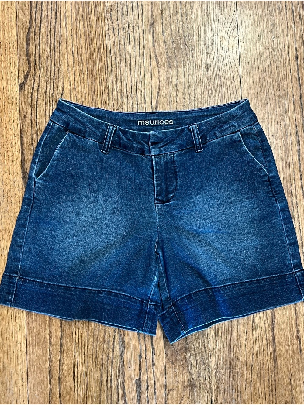 Maurices Dark Blue Denim Shorts with Belt Loops